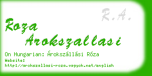 roza arokszallasi business card